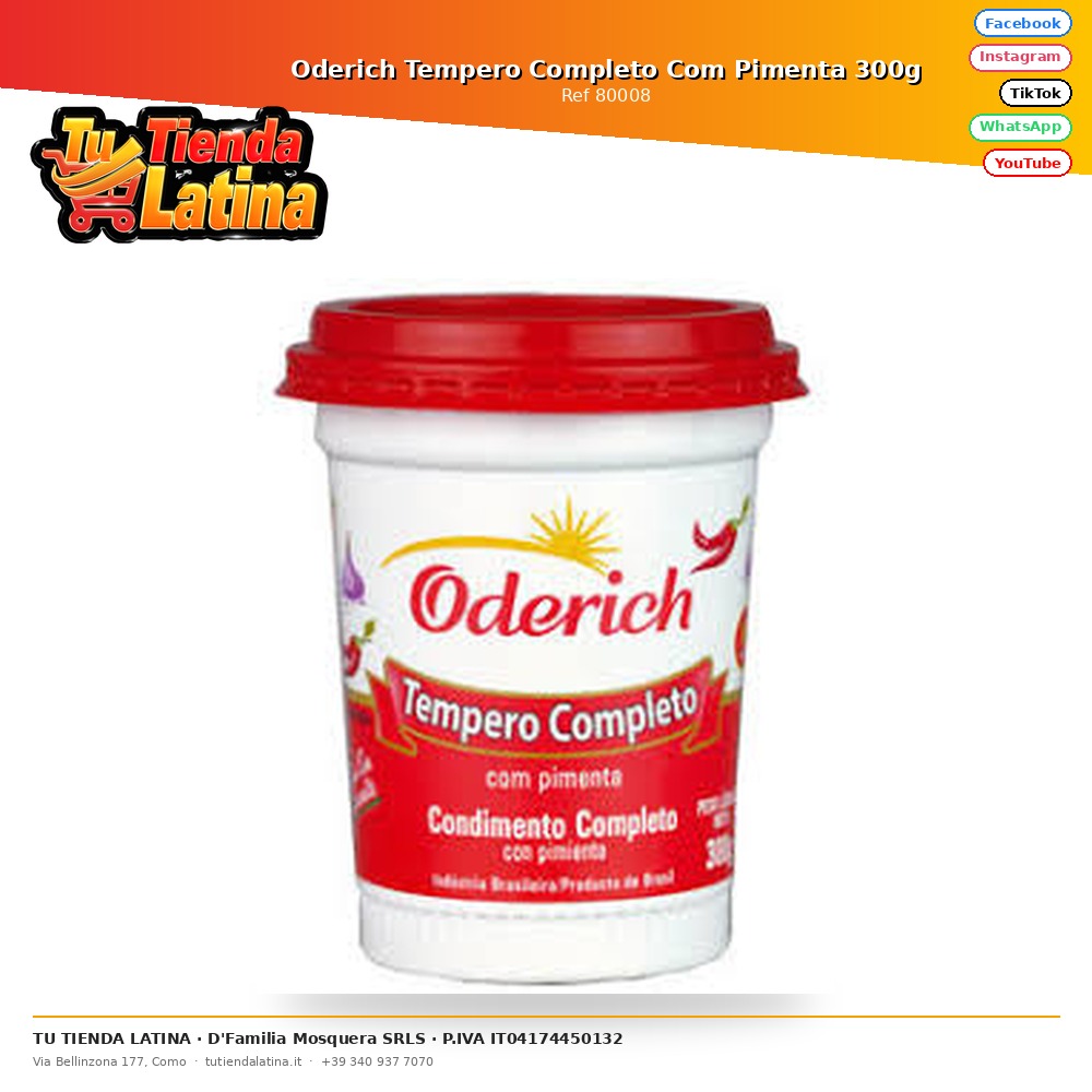 Oderich Tempero Completo Com Pimenta 300g