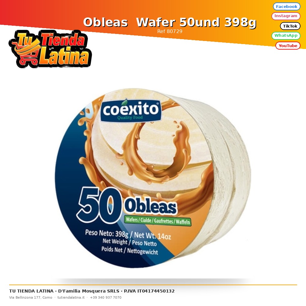 Obleas Wafer 50und 398g