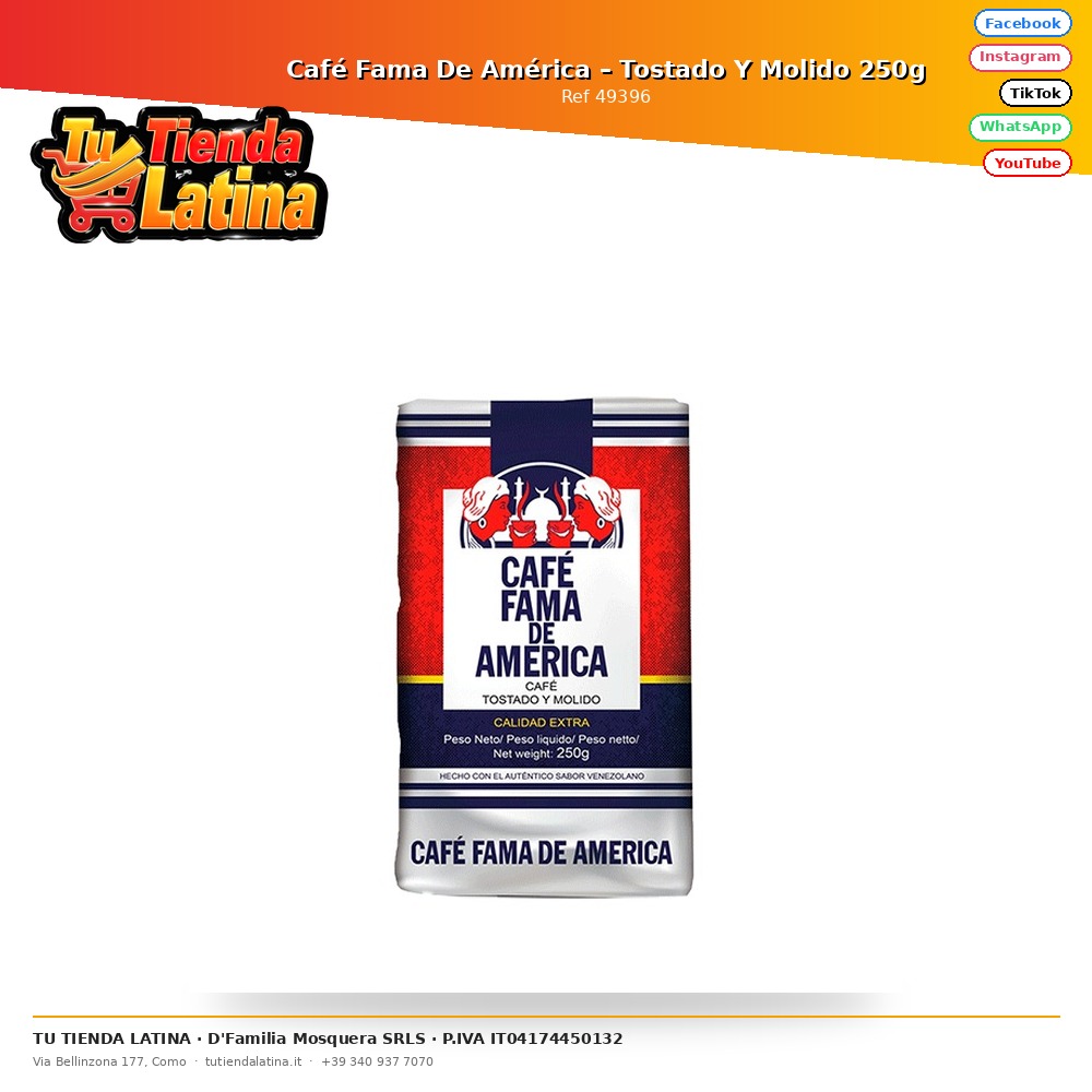 Caffè Fama De América – Tostato e Macinato 250g