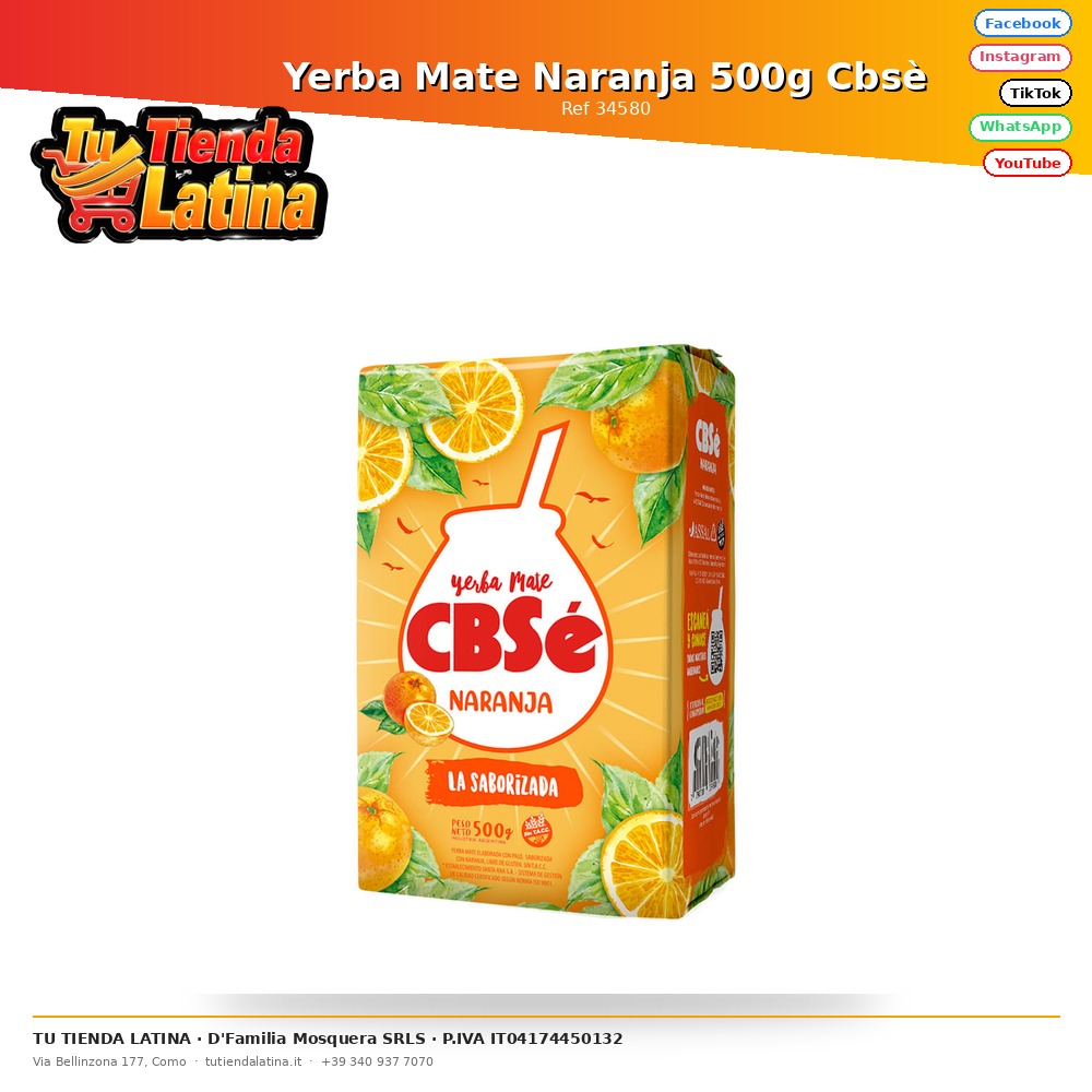 Yerba Mate Naranja 500g Cbsè