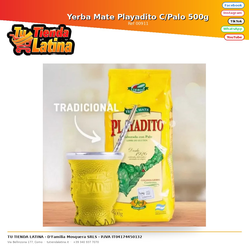 Yerba Mate Playadito C/Palo 500g