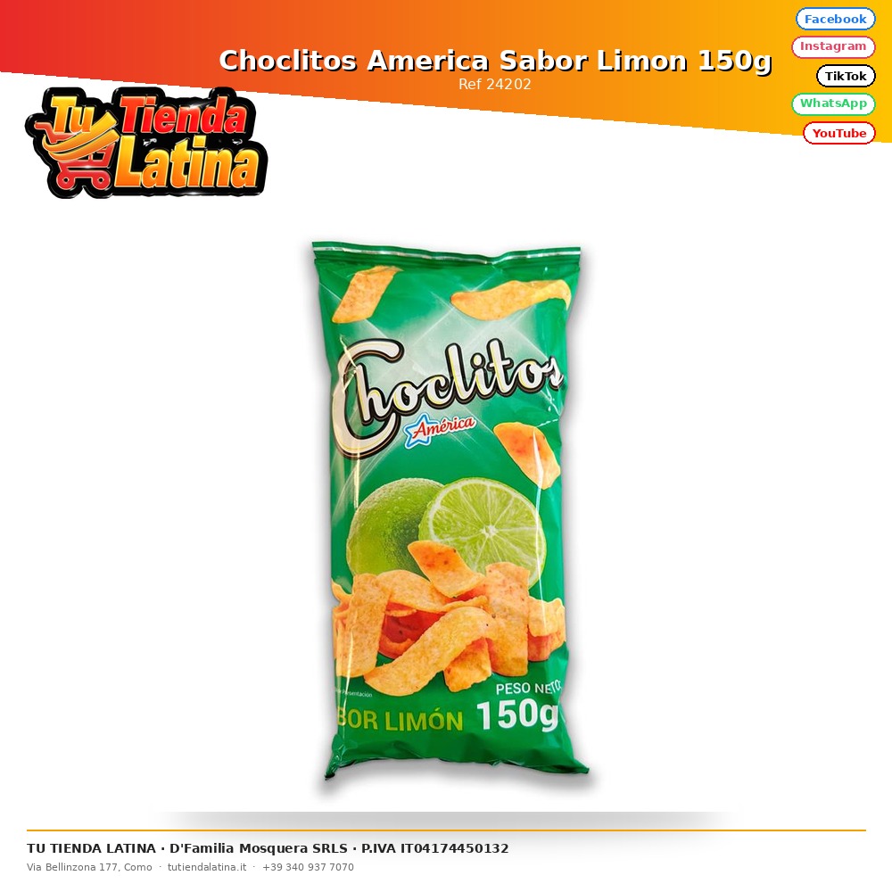 Choclitos America Lemon Flavor 150g