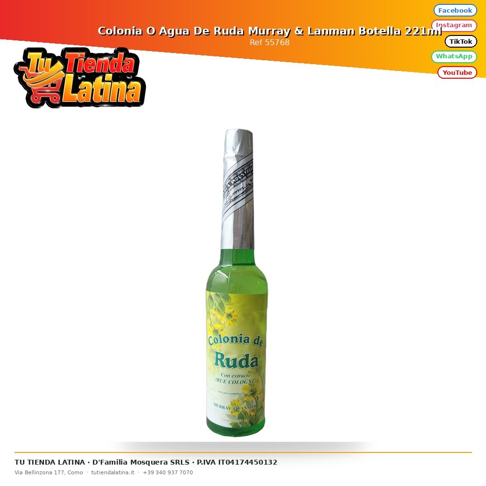Colonia O Agua De Ruda Murray & Lanman Botella 221ml
