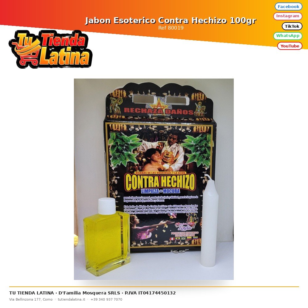 Jabon Esoterico Contra Hechizo 100gr