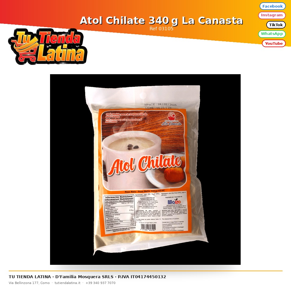Atol Chilate 340 g La Canasta