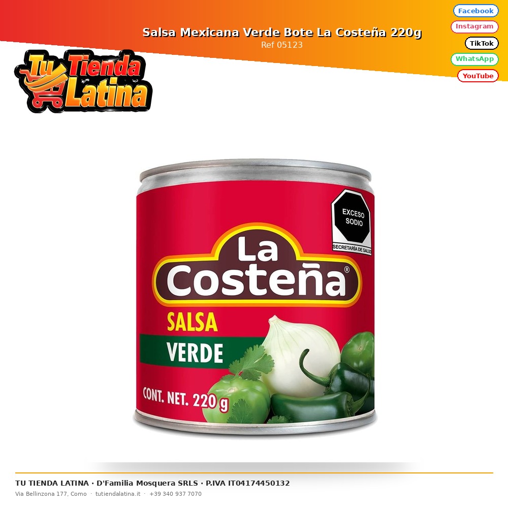 Salsa Verde Messicana La Costeña Vaso 220g