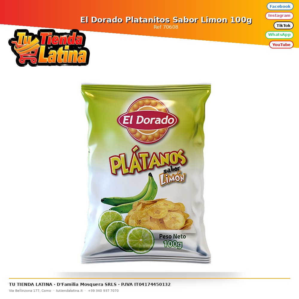 El Dorado Platanitos Sabor Limon 100g