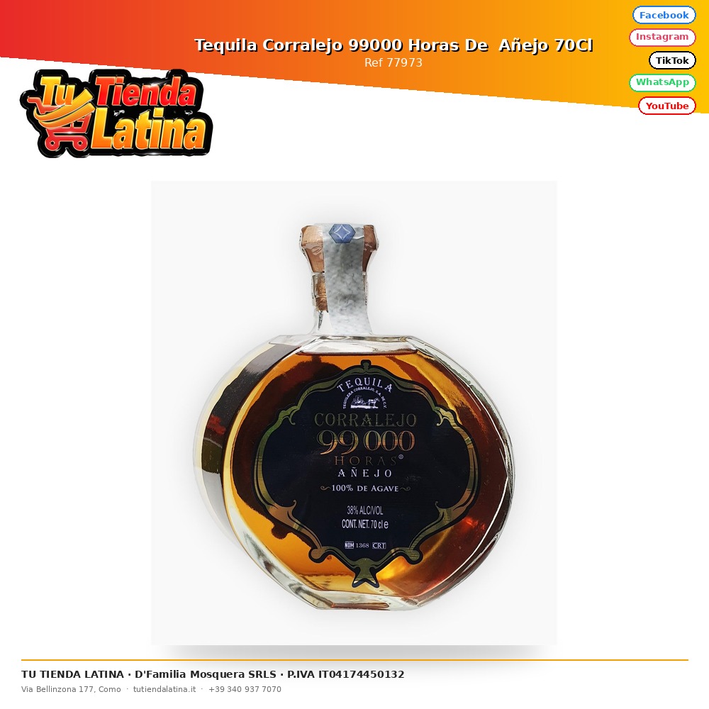 Tequila Corralejo 99000 Ore di Añejo 70Cl
