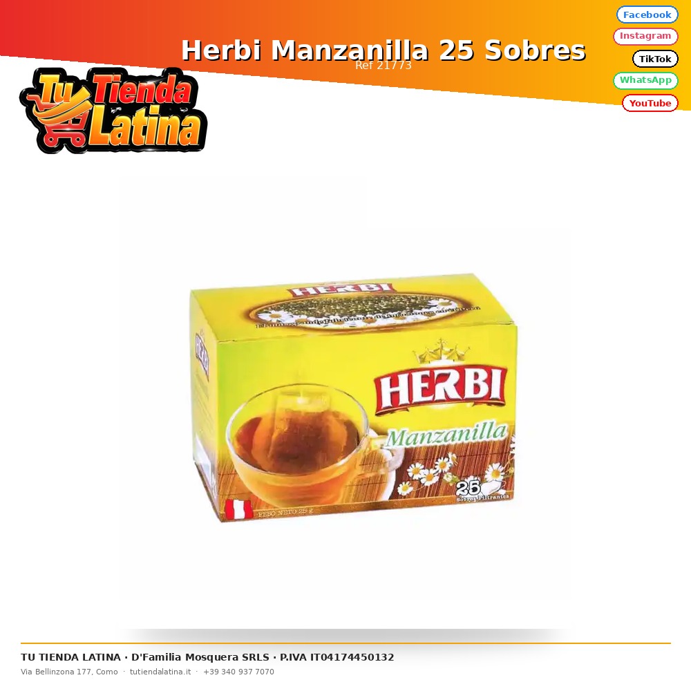 Herbi Manzanilla 25 Sobres