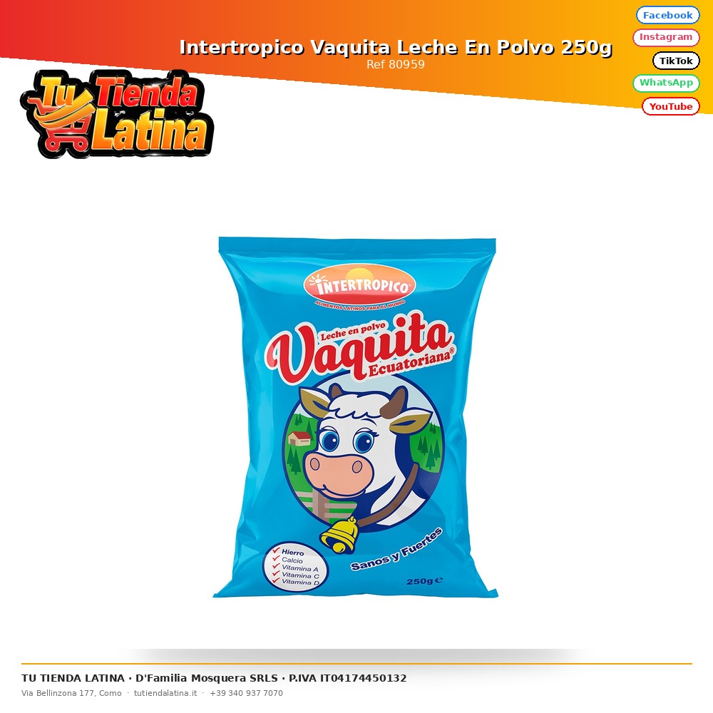 Intertropico Vaquita Latte In Polvere 250g