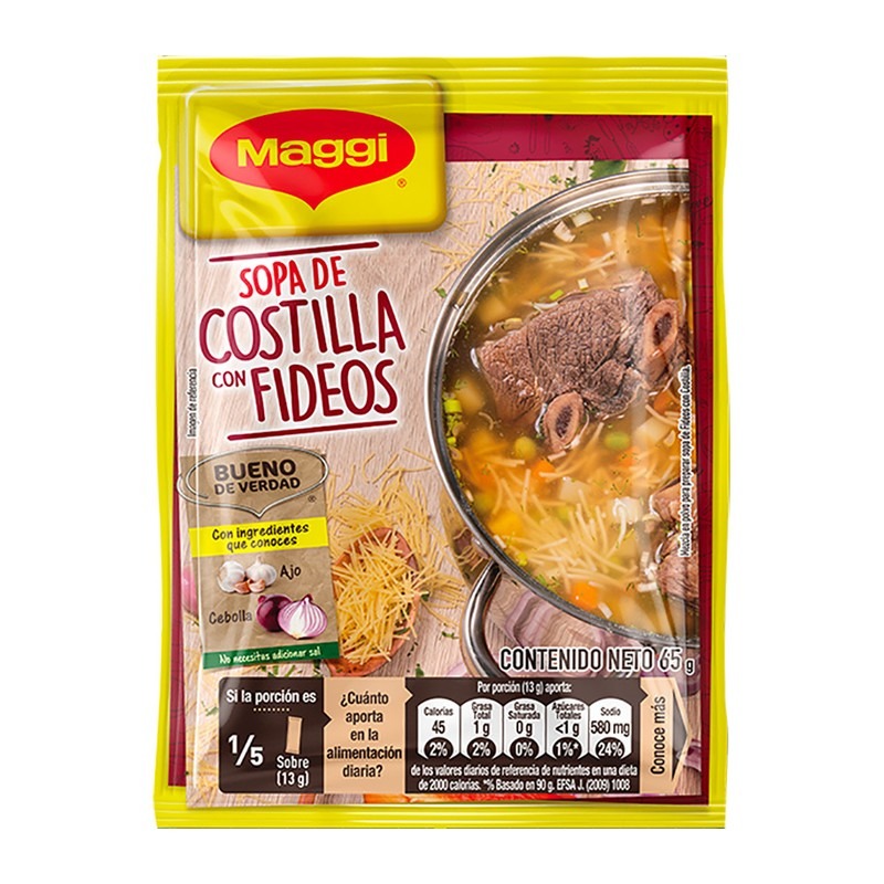 Maggi Sopa De Costilla Con Fideos 65G