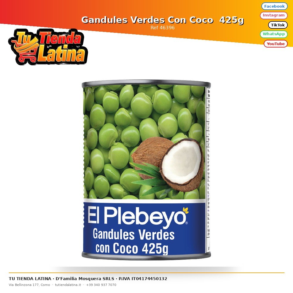 Green Pigeon Peas With Coconut 425g