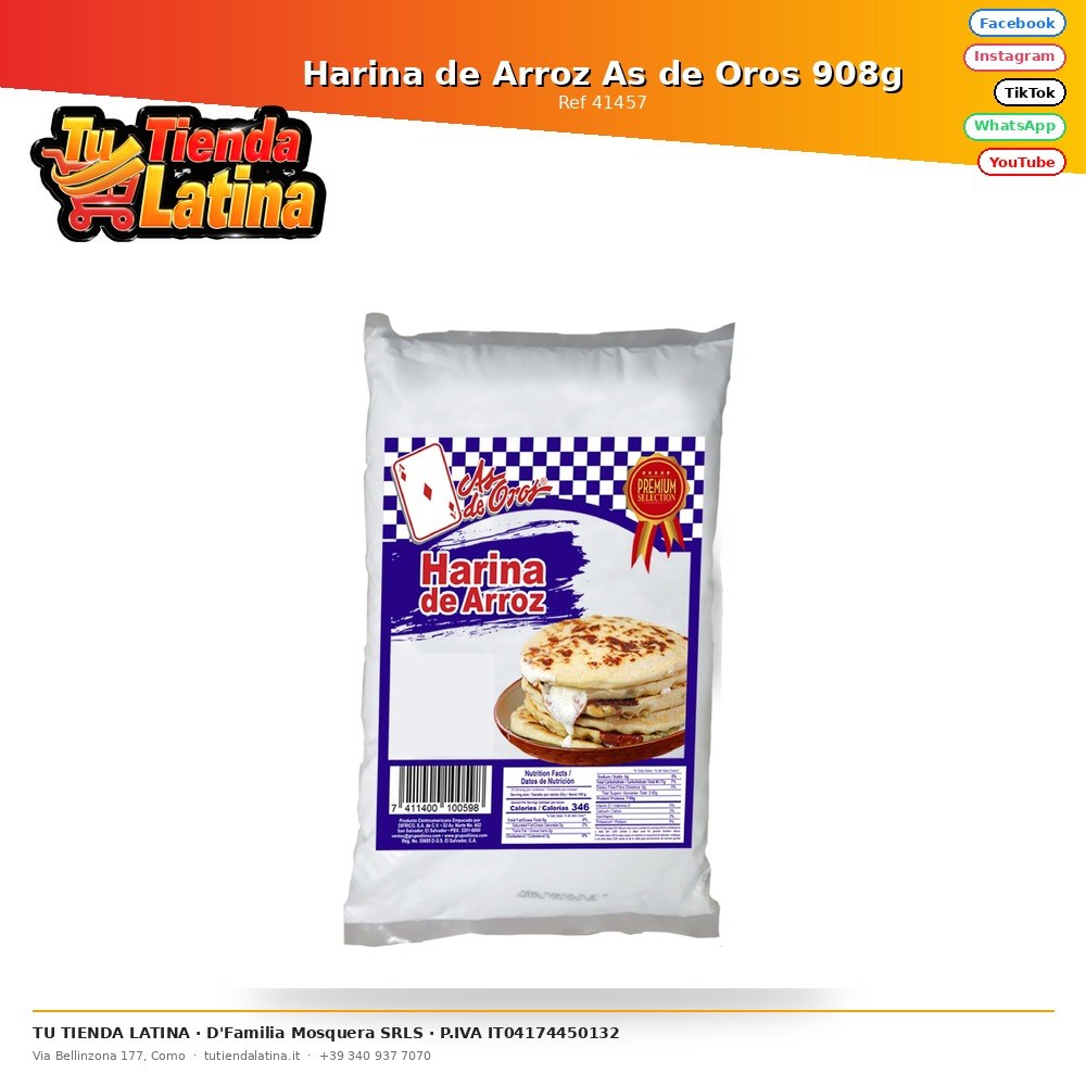 As de Oros Rice Flour 908g