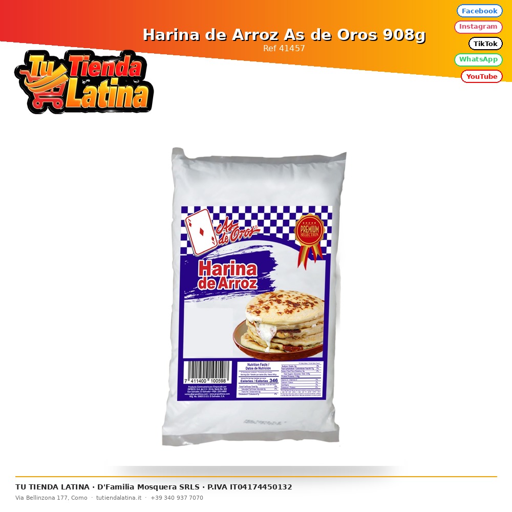Farina di Riso As de Oros 908g