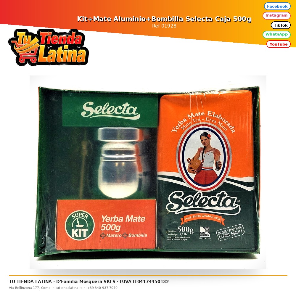 Kit+Mate Aluminio+Bombilla Selecta Caja 500g