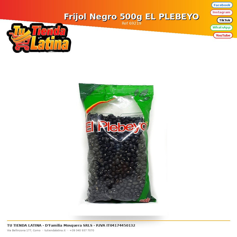 Frijol Negro 500g EL PLEBEYO
