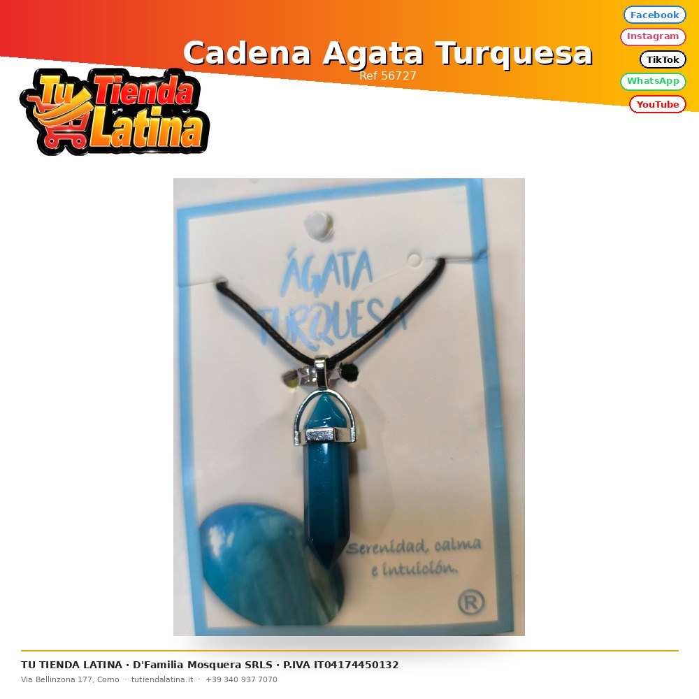 Catena in agata turchese