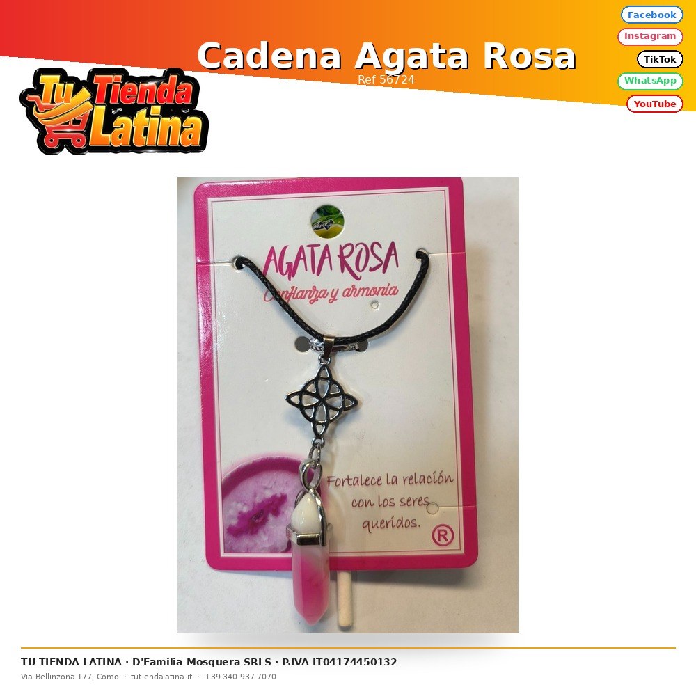 Cadena Agata Rosa