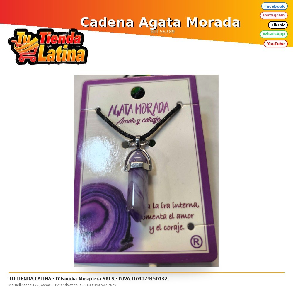 Cadena Agata Morada