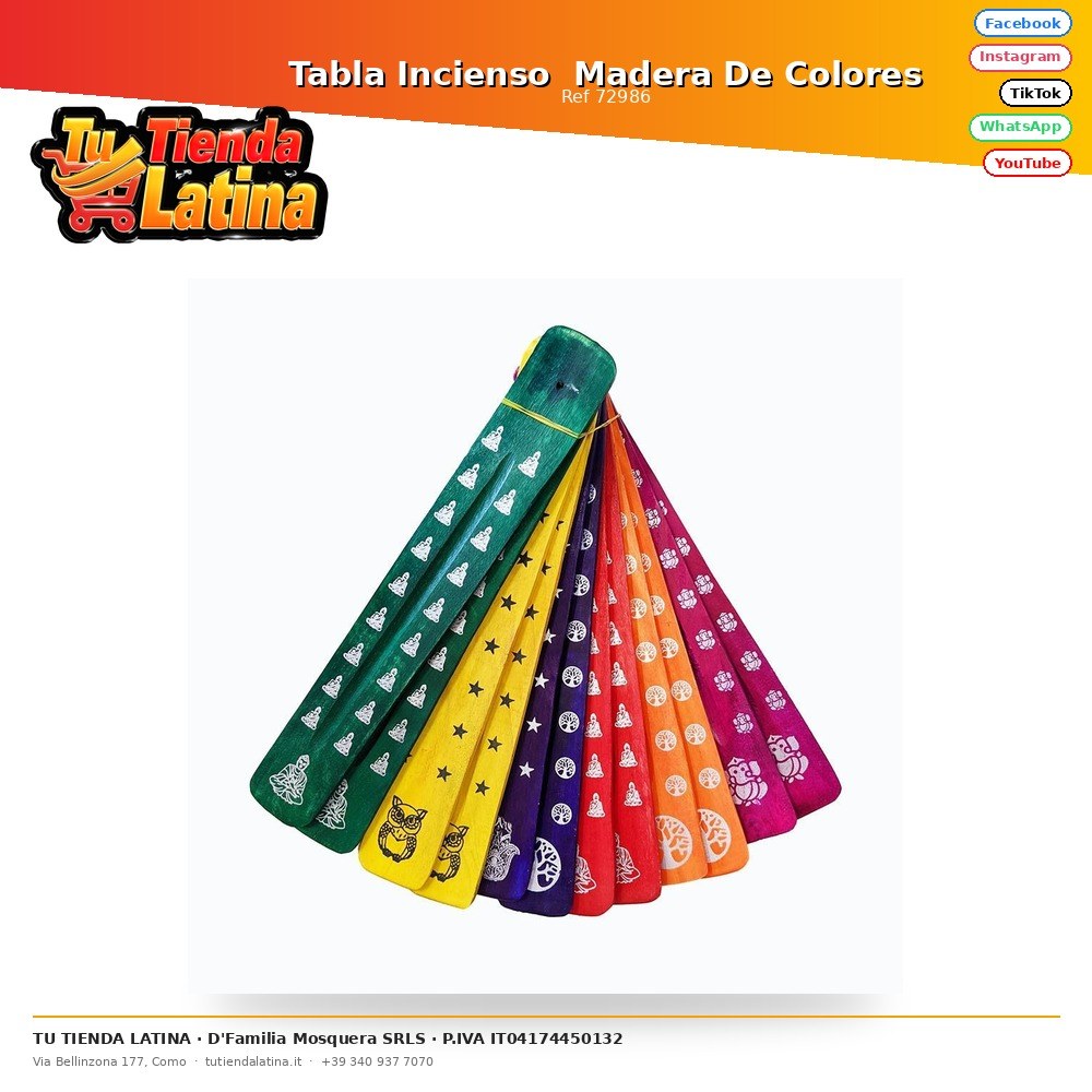 Tavolino per incenso in legno colorato