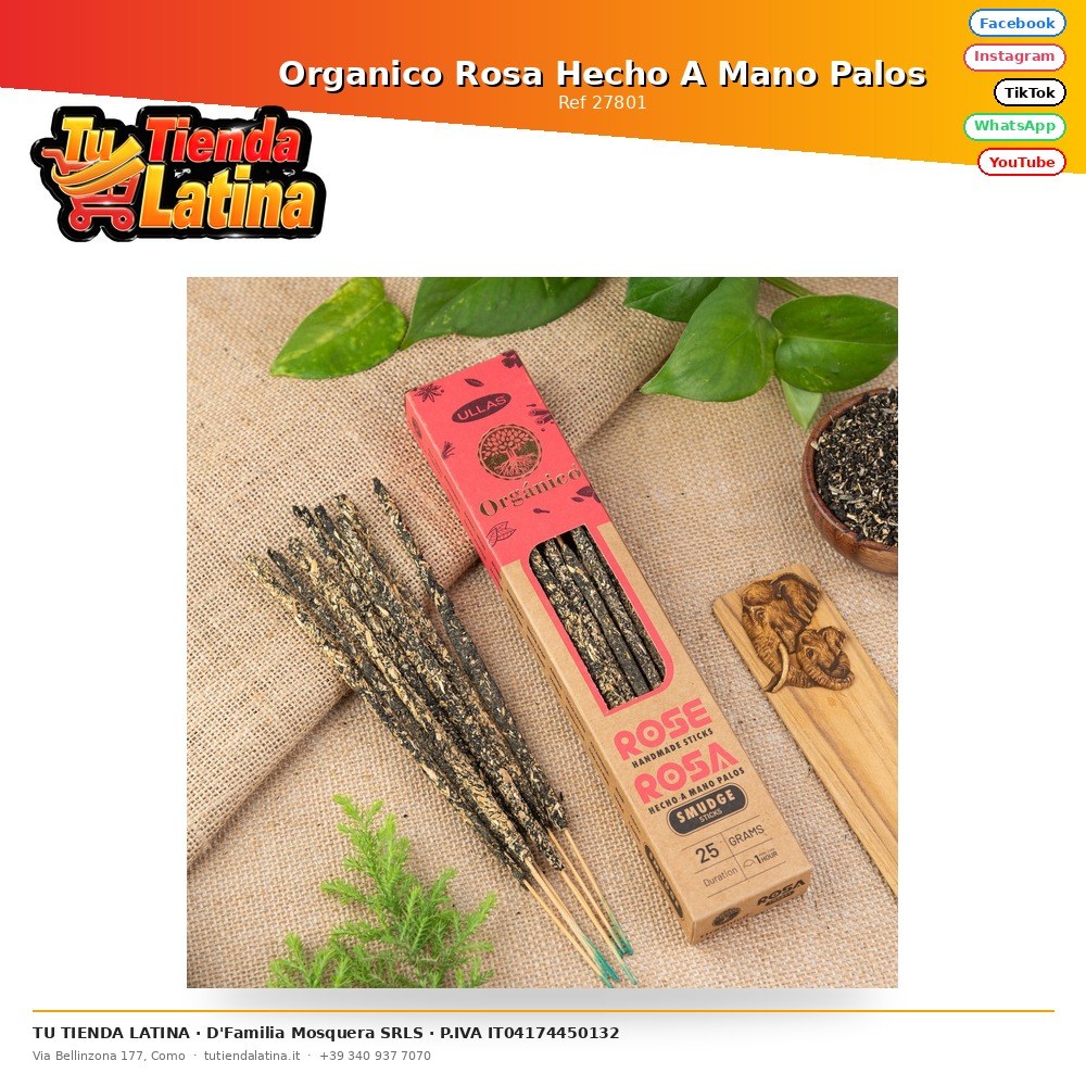 Organico Rosa Hecho A Mano Palos