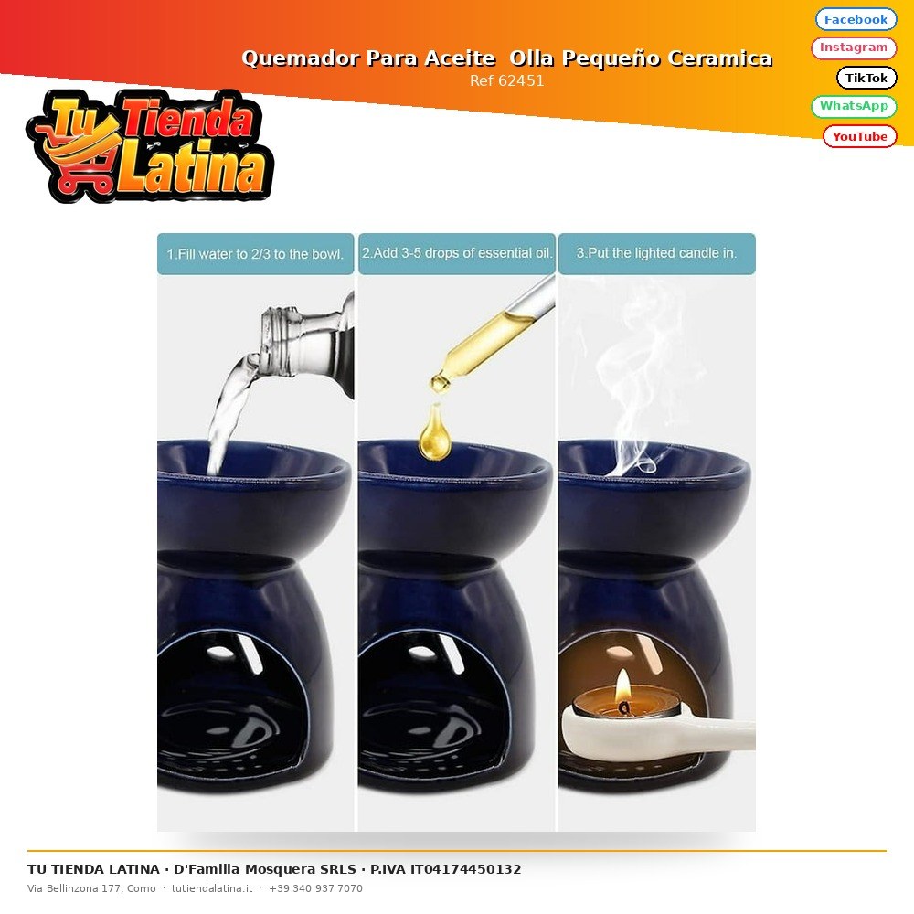 Piccolo bruciatore a olio in ceramica