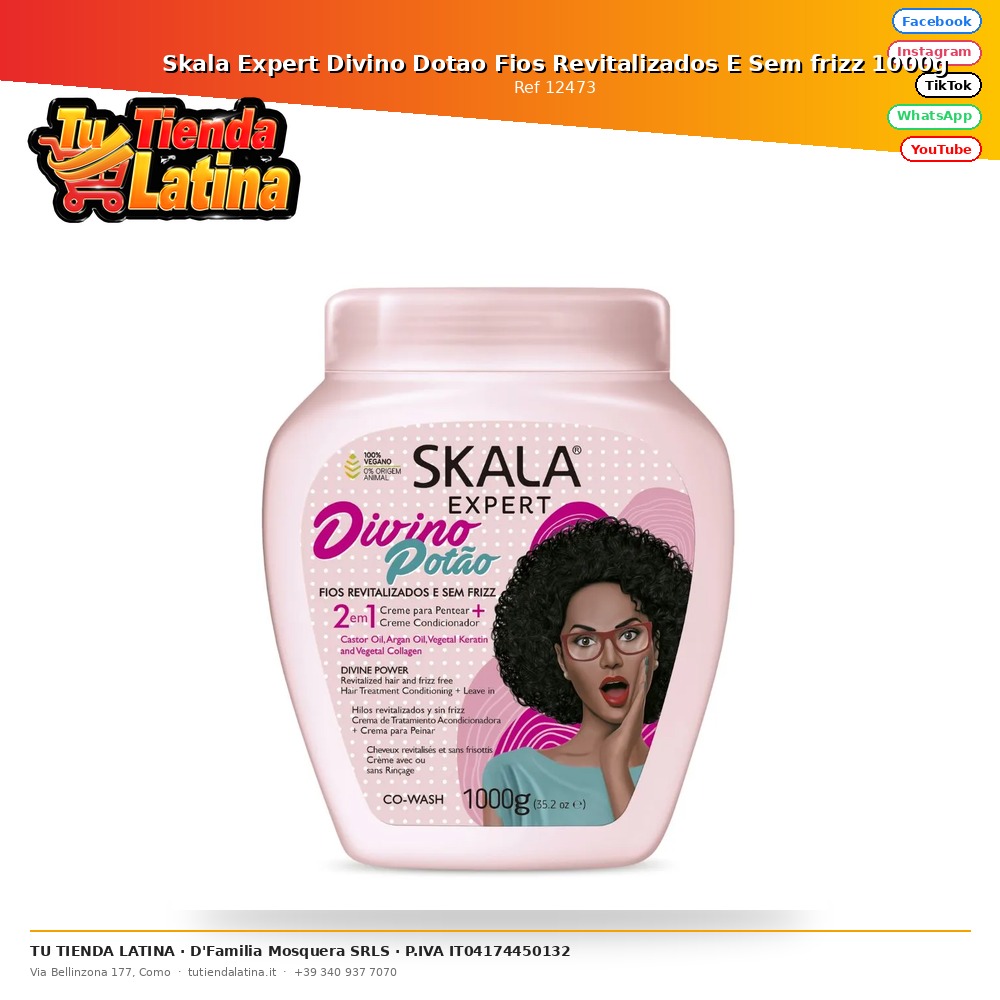 Skala Expert Divino Dotao Fios Revitalizados E Sem frizz 1000g