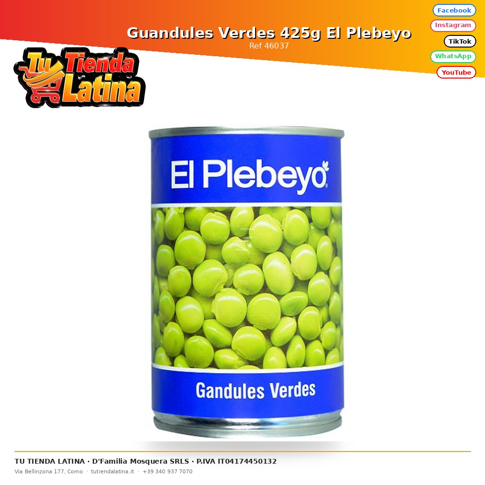Green Guandules 425g El Plebeyo