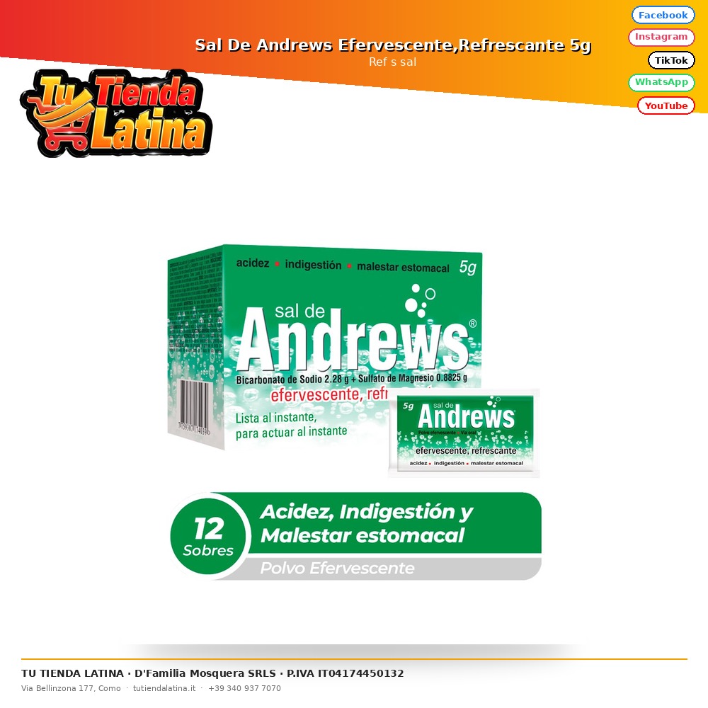 Sal De Andrews Efervescente,Refrescante 5g
