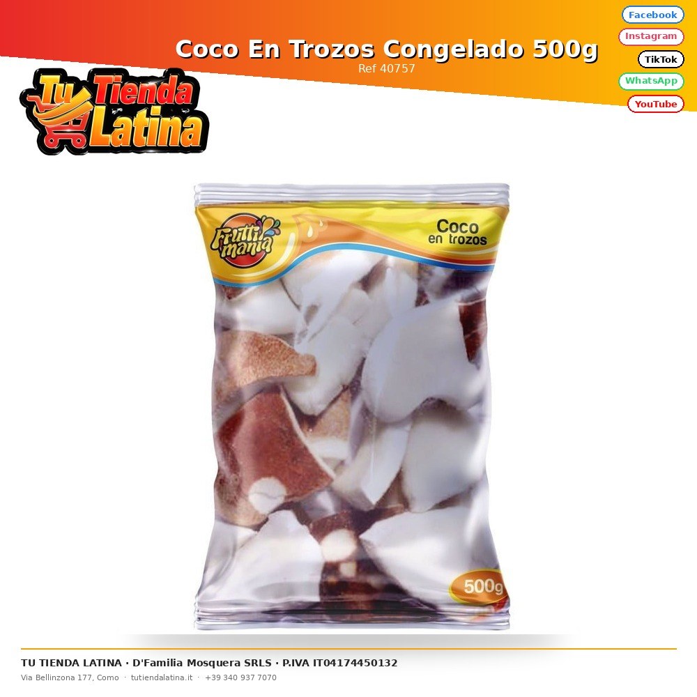 Coco En Trozos Congelado 500g