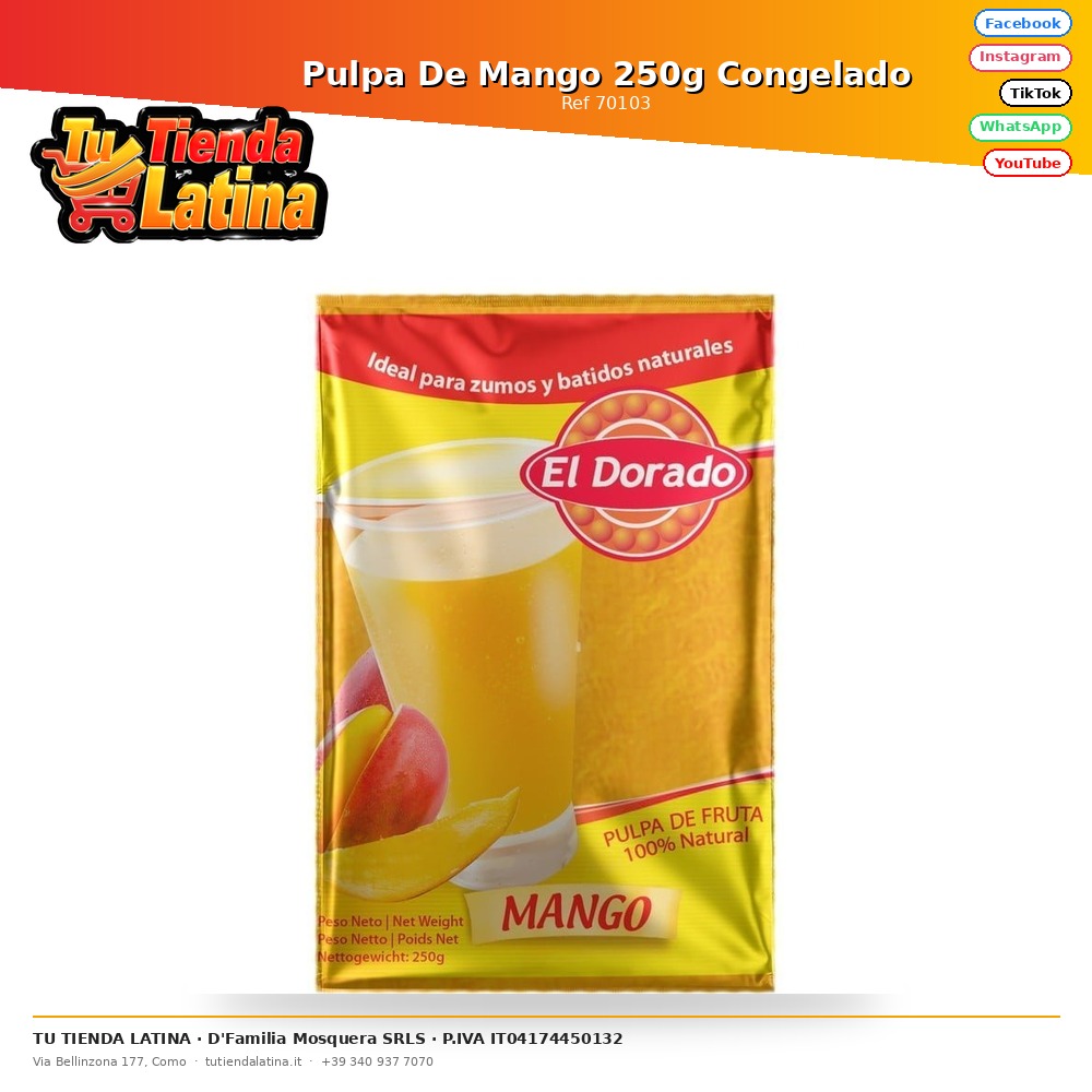 Pulpa De Mango 250g Congelado