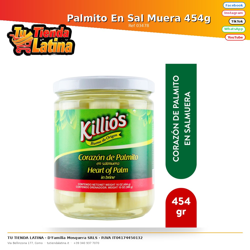 Palmito En Sal Muera 454g