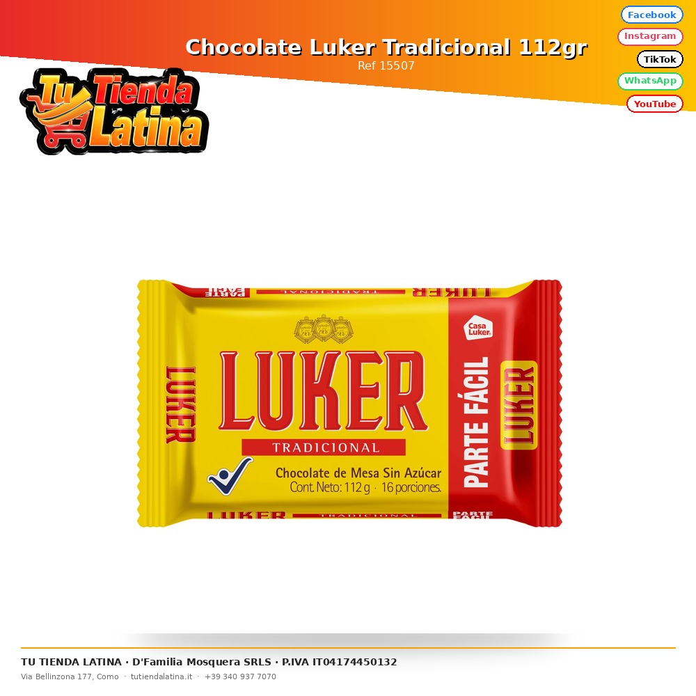 Chocolate Luker Tradicional 112gr