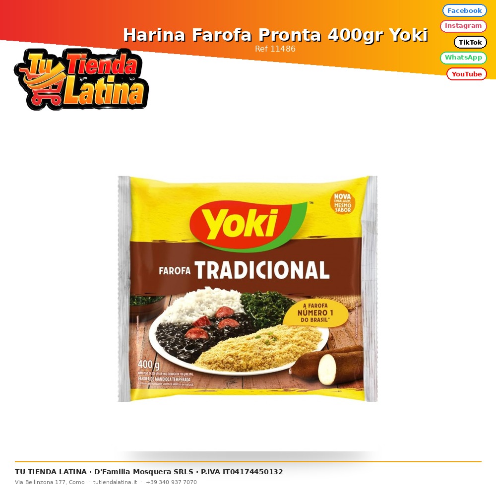 Farofa Flour Pronta 400gr Yoki