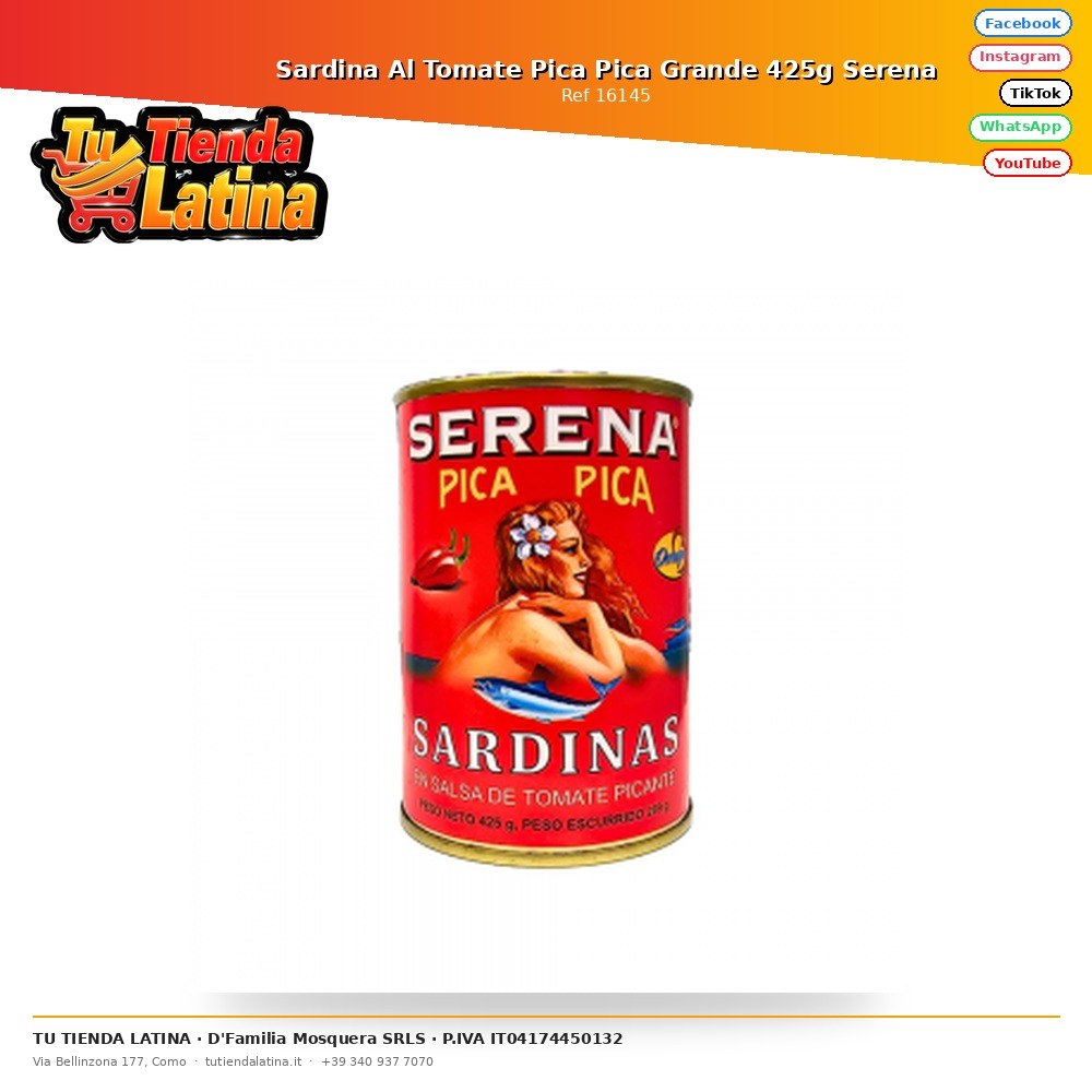 Sardine with Tomato Pica Pica Grande 425g Serena
