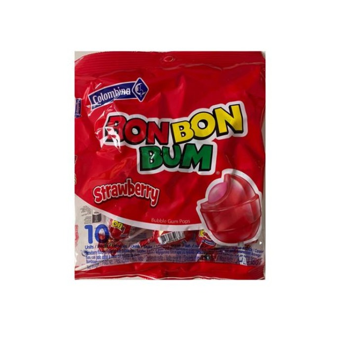 Bonbon Bum Chupete De Fresa 160gr 10Und
