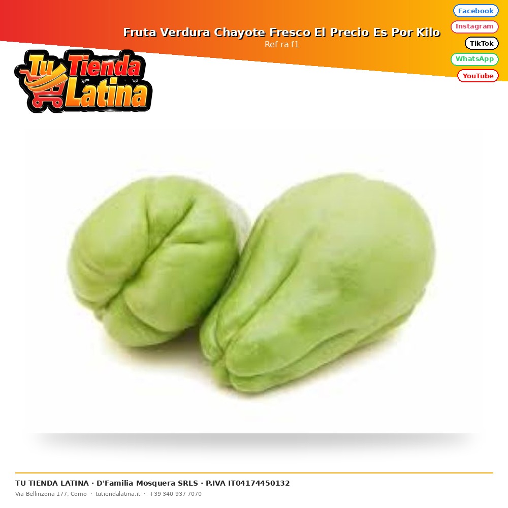 Frutta Verdura Chayote Fresca Il Prezzo È Al Chilo
