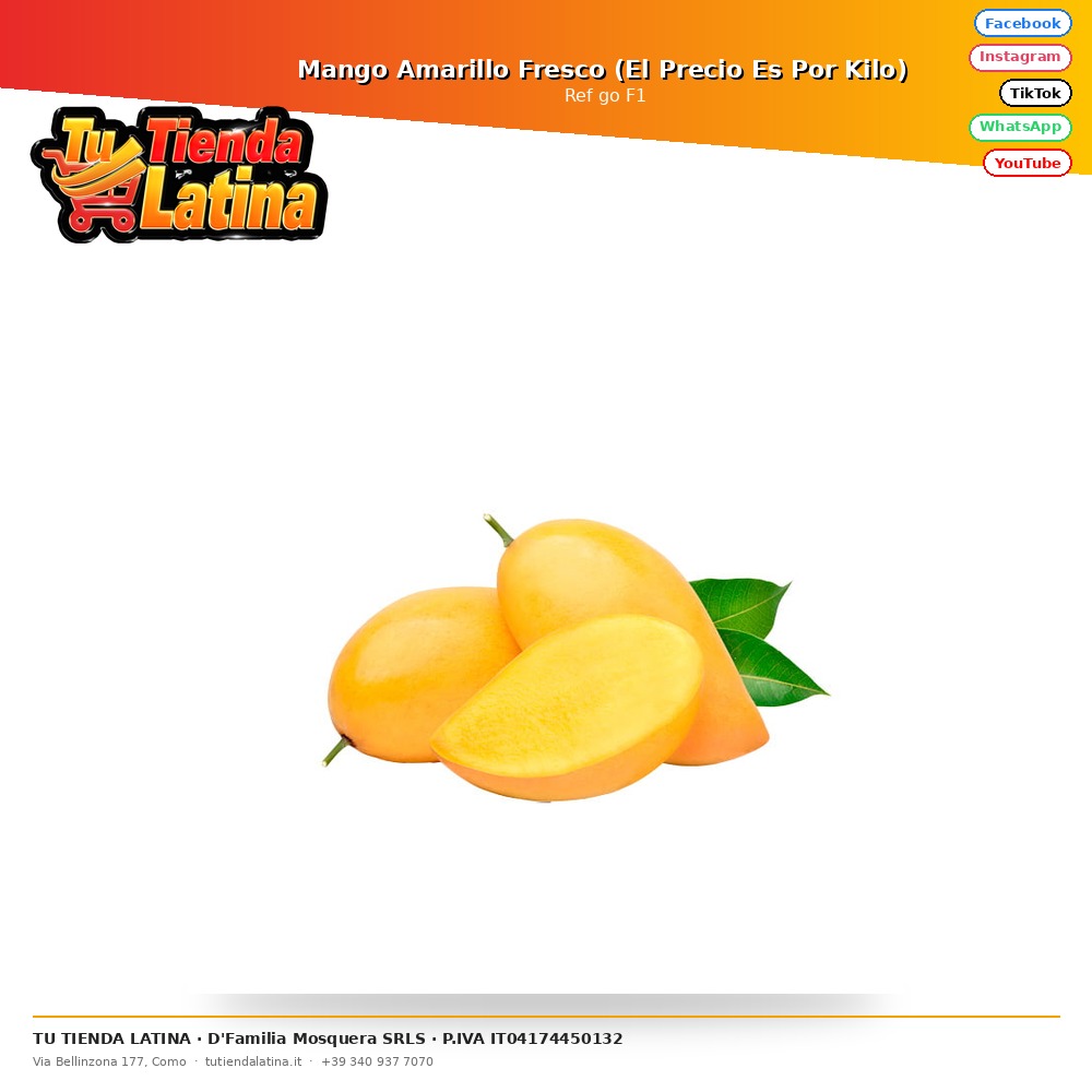 Mango giallo fresco (il prezzo è al chilo)
