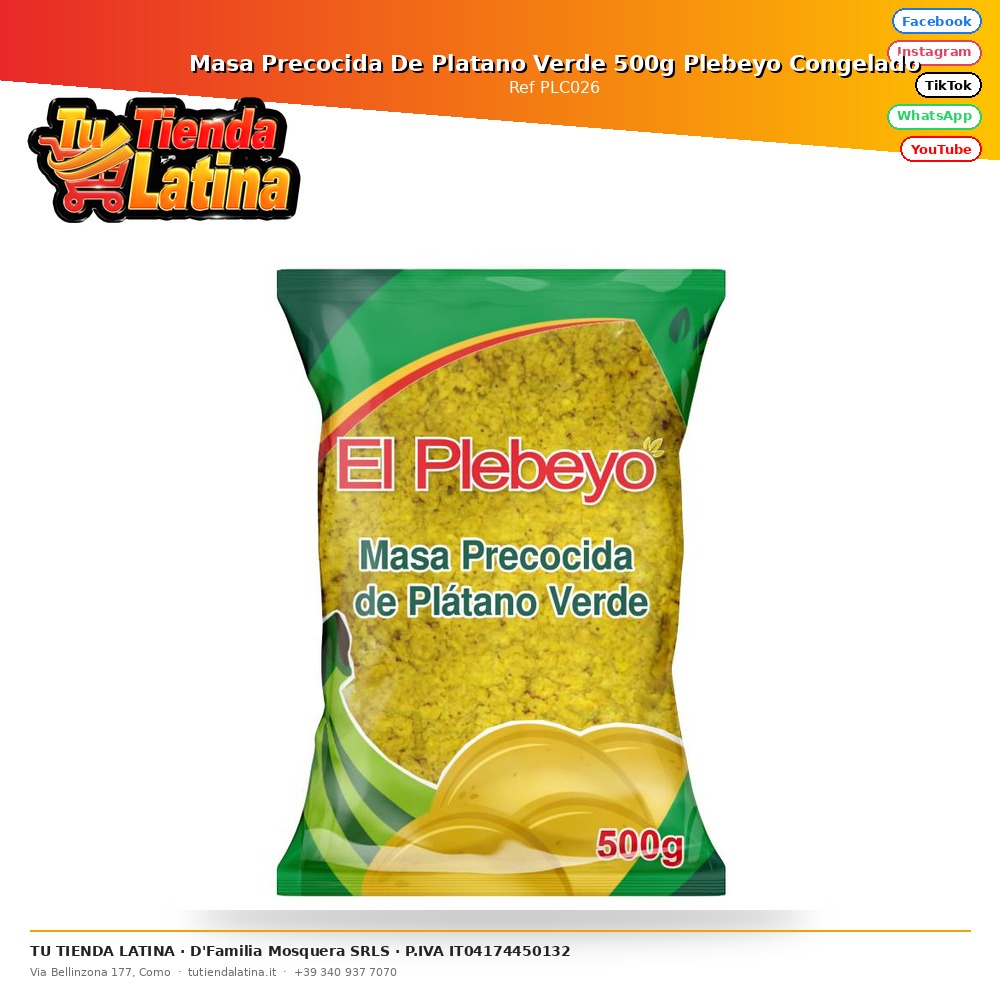 Impasto Precotto di Platano Verde 500g Plebeyo Congelato