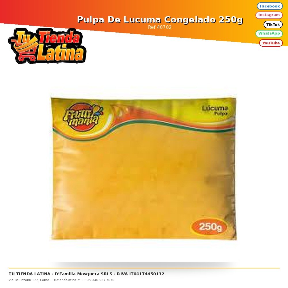 Pulpa De Lucuma Congelado 250g