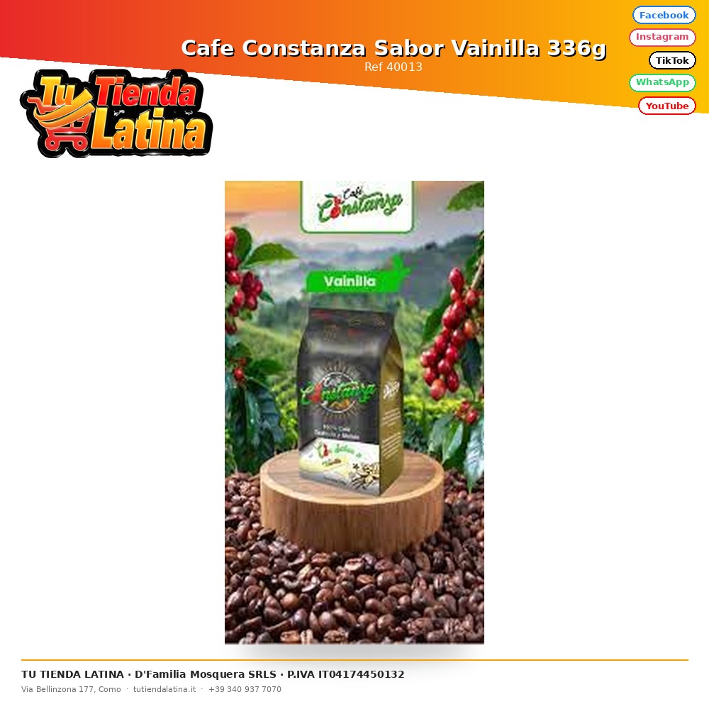 Cafe Constanza Sabor Vainilla 336g