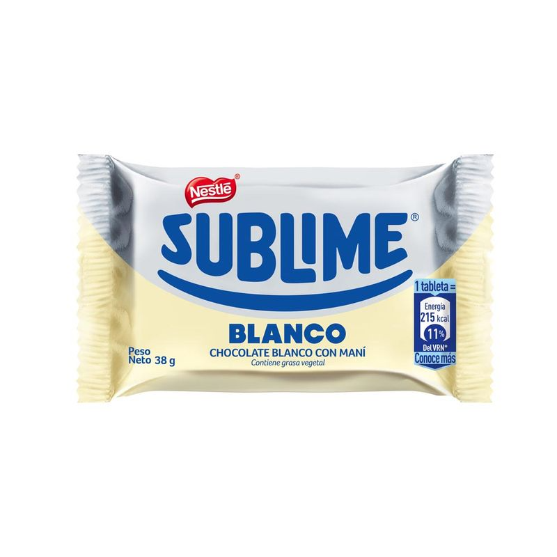 Nestle Sublime Blanco Chocolate Con Mani 38G 