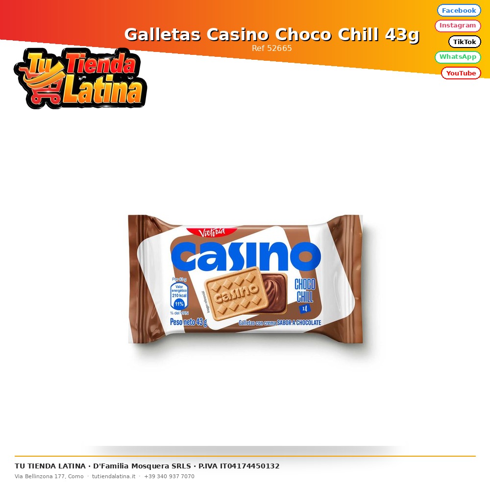 Biscotti Chill Casino Choco 43g