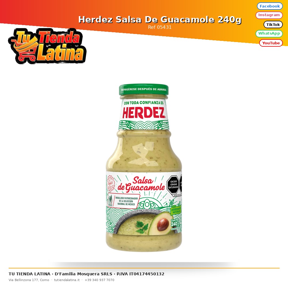 Salsa Guacamole Herdez 240g
