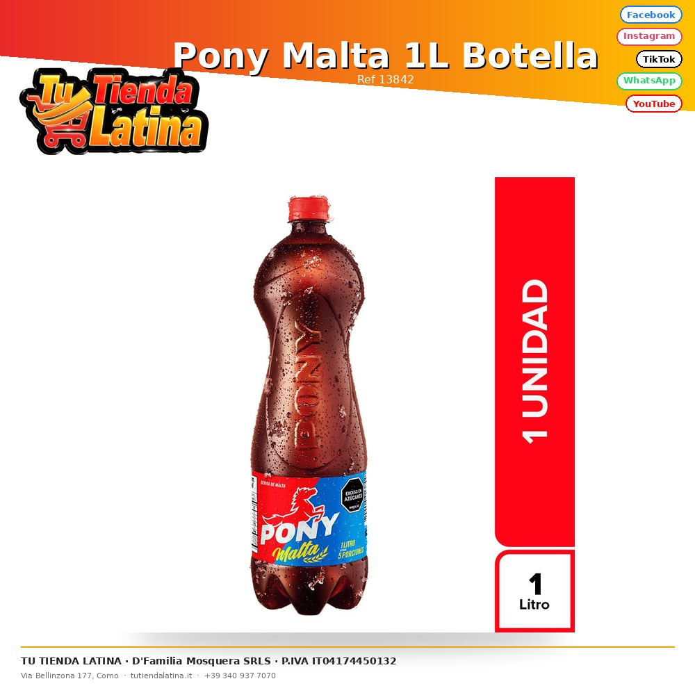 Bottiglia Pony Malta da 1 litro