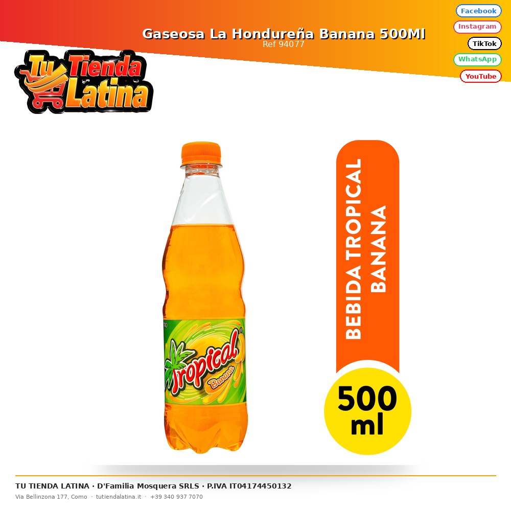 Gaseosa La Hondureña Banana 500Ml