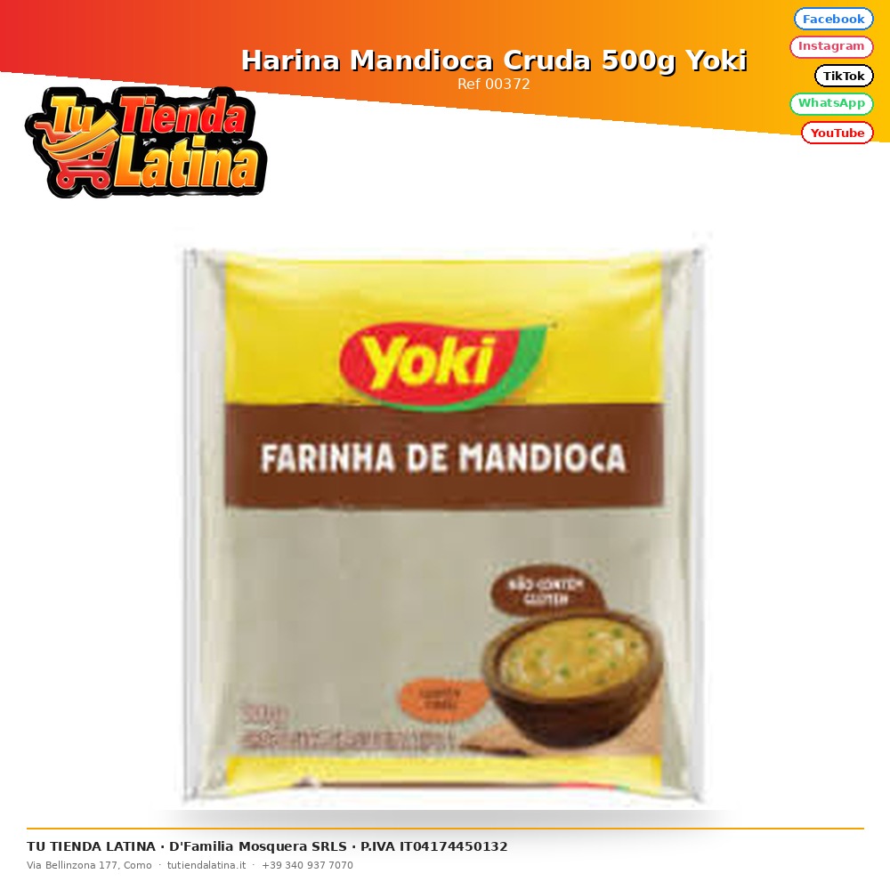 Harina Mandioca Cruda 500g Yoki