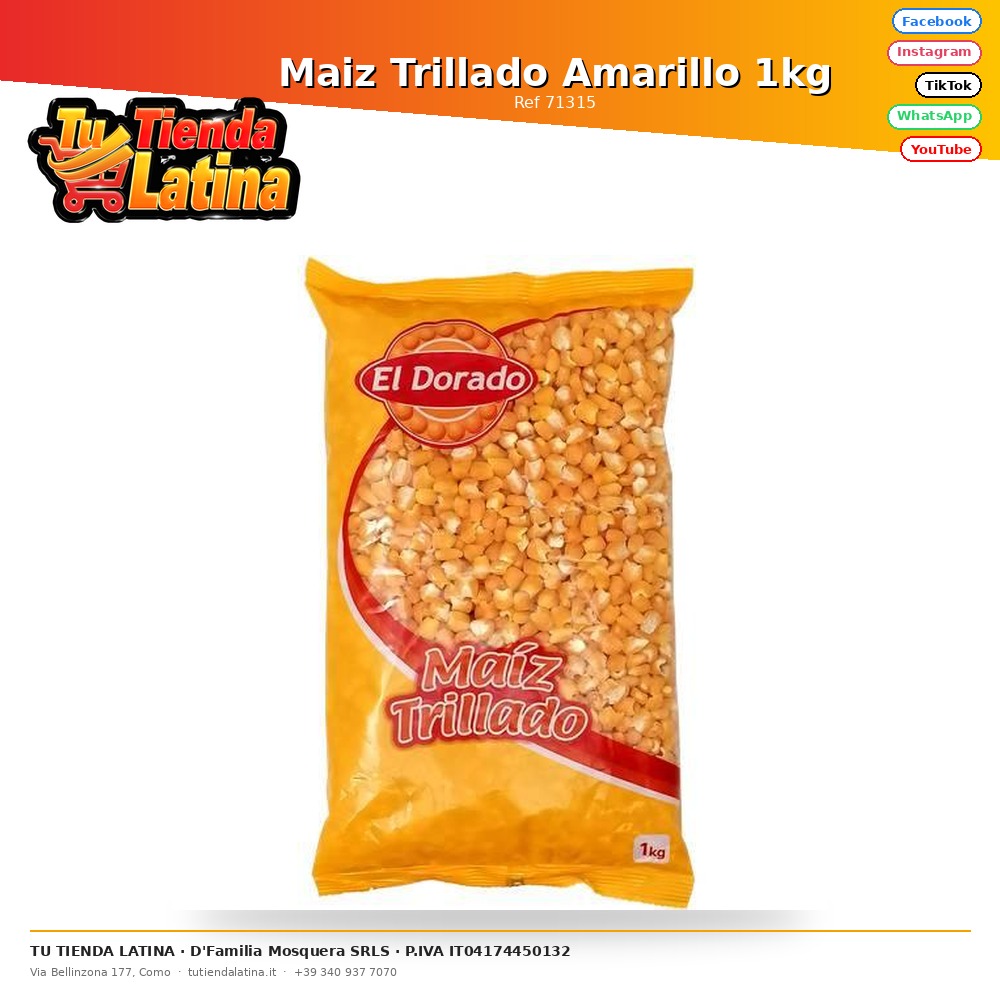 Maiz Trillado Amarillo 1kg