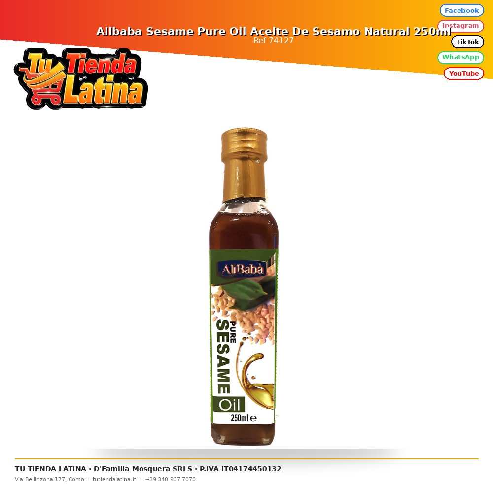 Alibaba Sesame Pure Oil Aceite De Sesamo Natural 250ml