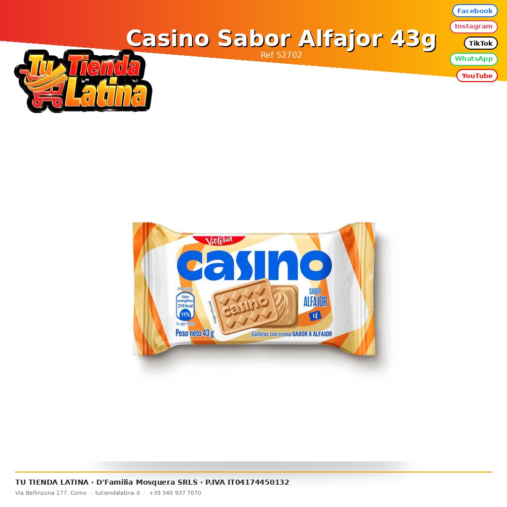Casinò Sabor Alfajor 43g